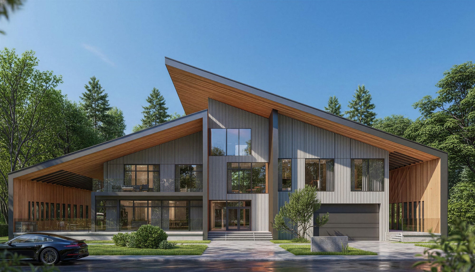 NEXUS modern house plan with ADA elevator and home gym - 6,300 square feet