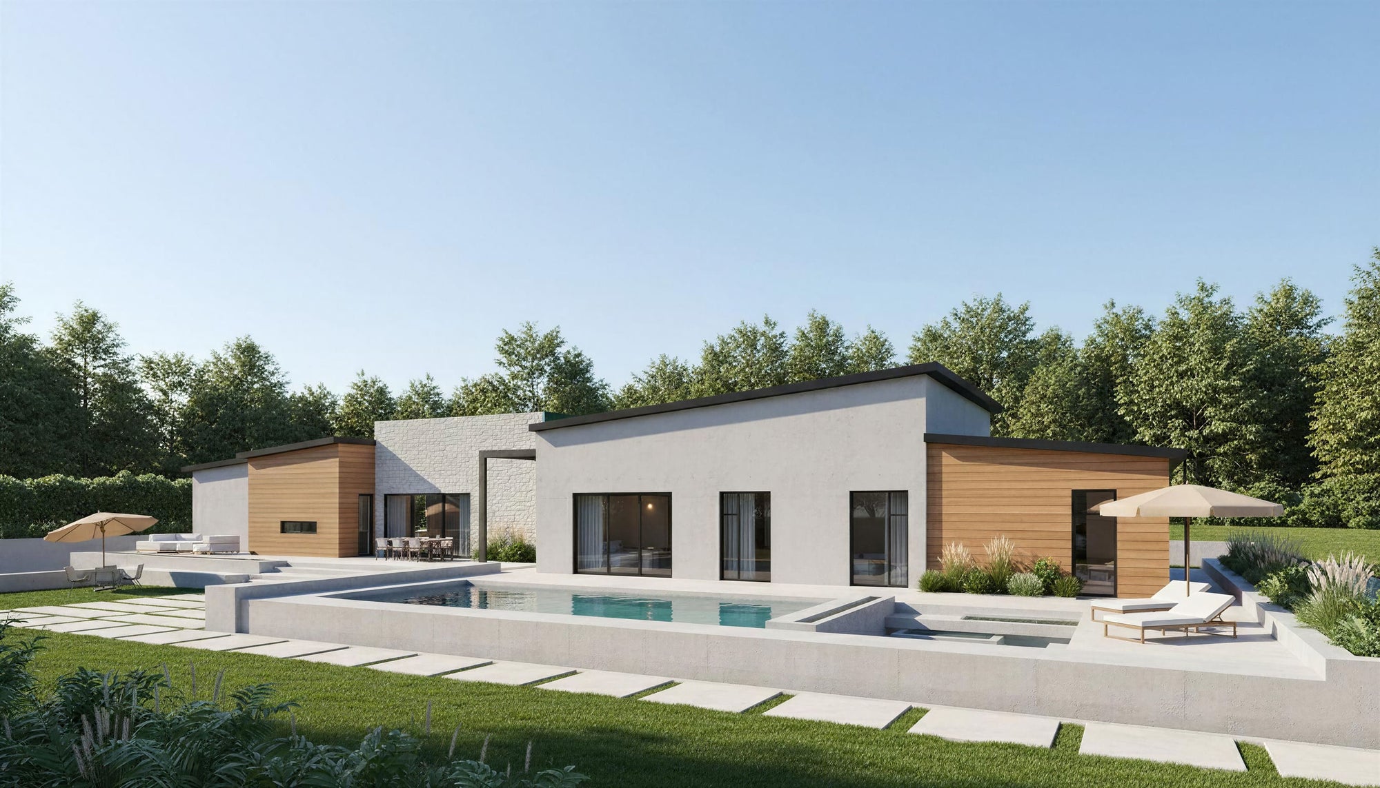 ZEN contemporary house by Arcus Dein with indoor-outdoor living